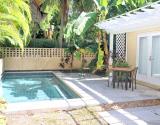 Seating area by pool